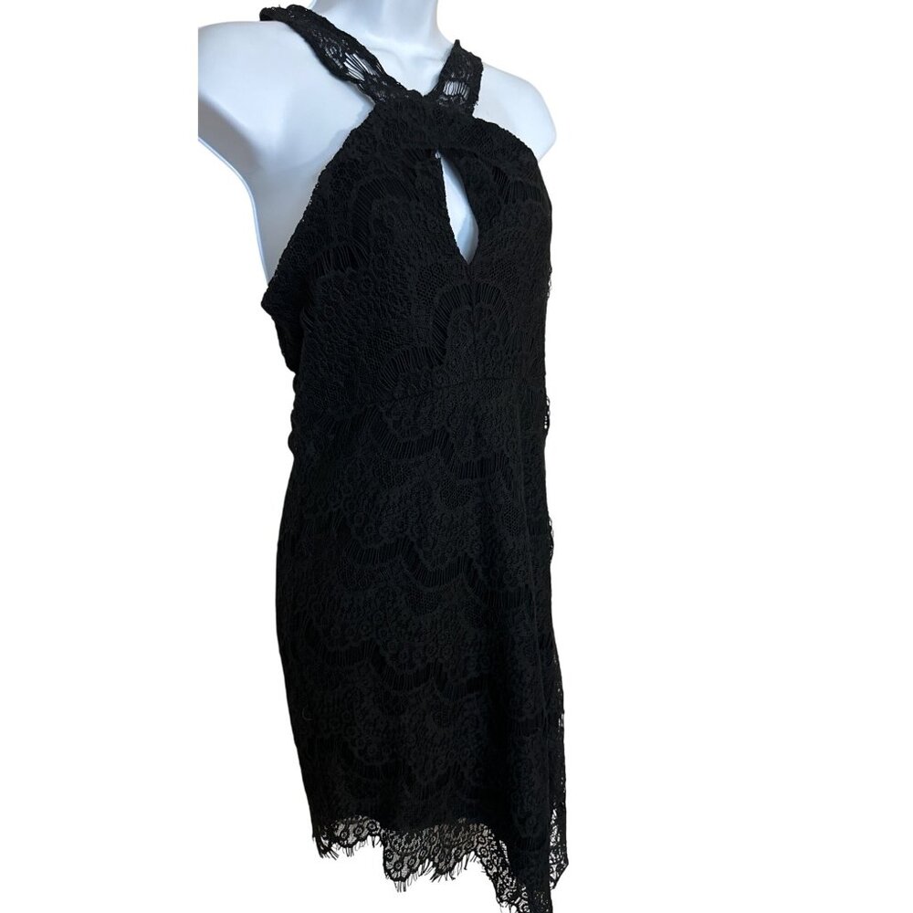 Black Crochet Lace Dress Free People Intimately Small Fringe Whimsygoth Boudoir